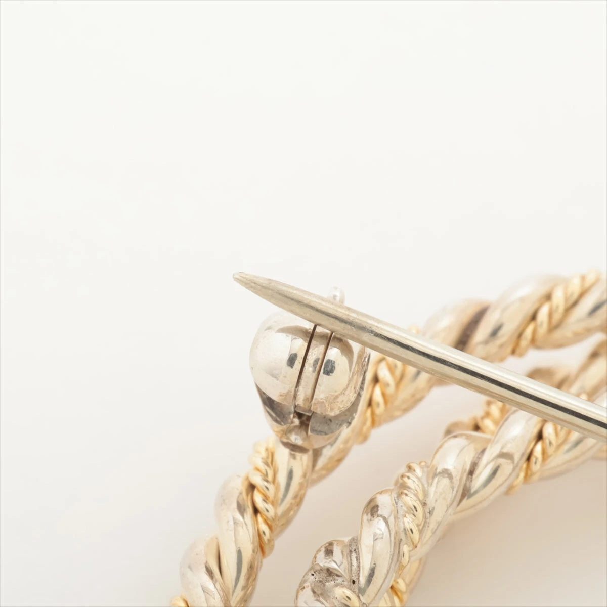 Tiffany SV925×750YG ツイスト ブローチ美品 ティファニー Tiffany & Co.】ネックレス スクリューチェーン