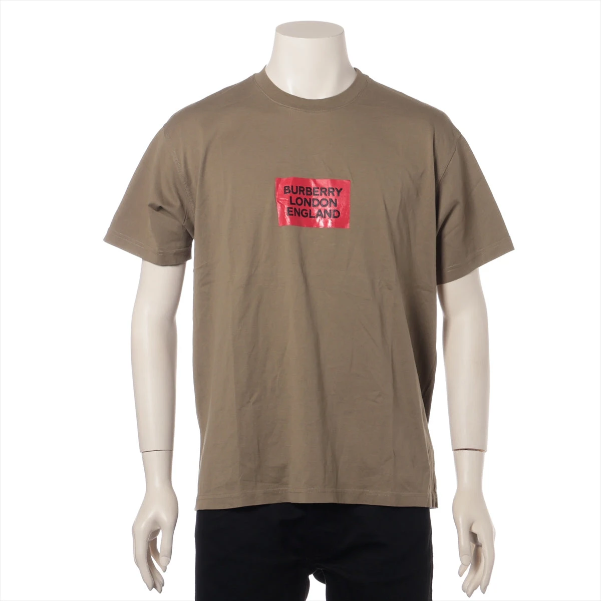 BURBERRY ロコハッチクルネックTシャツ 8079884SS24WWJ7 B8636 バーバリー ティッシ期 コットン Tシャツ S メンズ カーキ