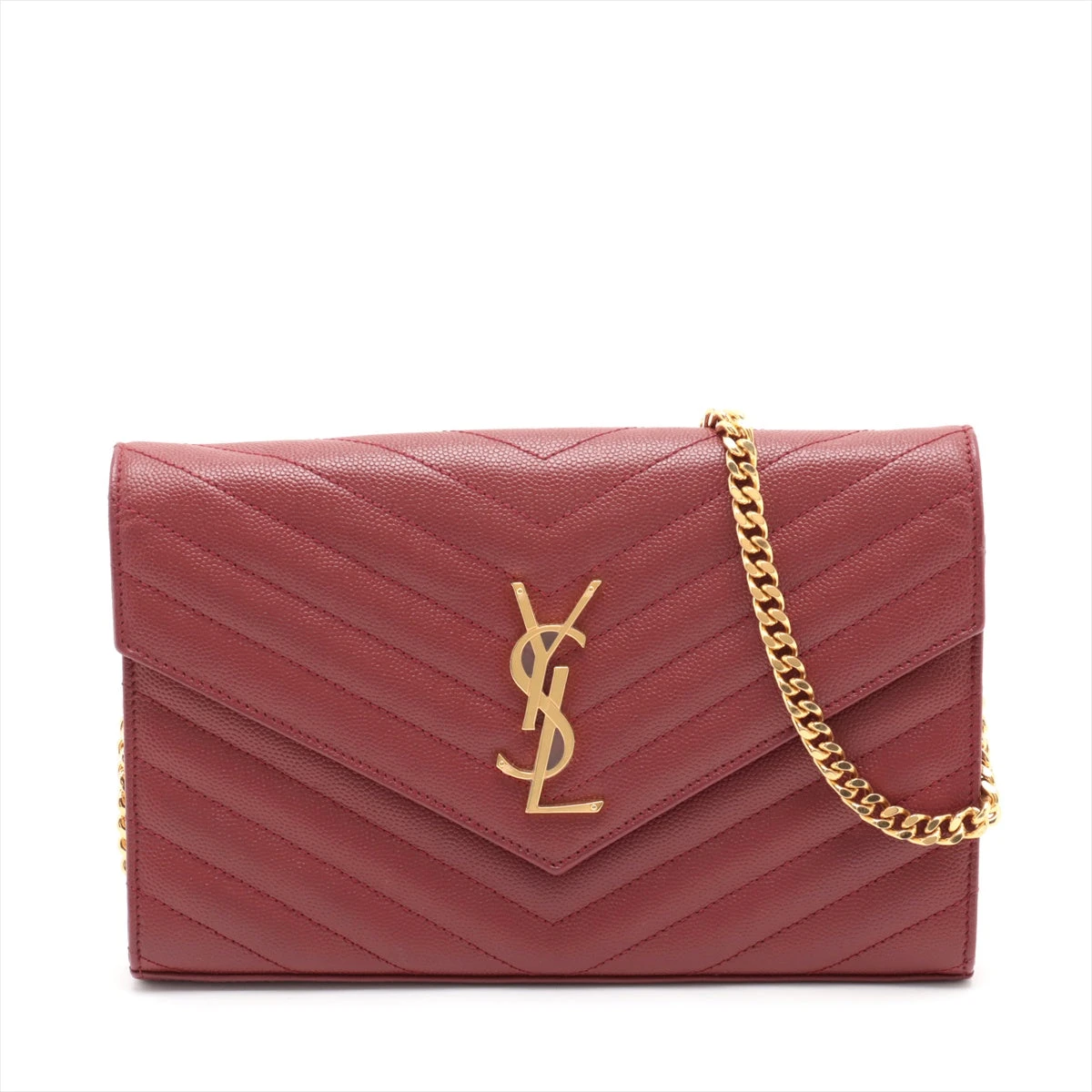 SAINT LAURENT レッド チェーンウォレット SAINT LAURENT サンローラン チェーンウォレット エンベロープ