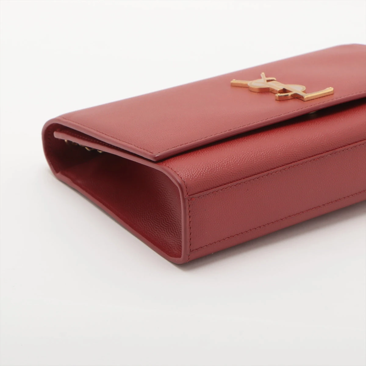 サンローランパリ　ケイト　チェーンショルダー　YSL　ゴールド金具　レッド サンローランパリ クラシックケイト レザー チェーンショルダー