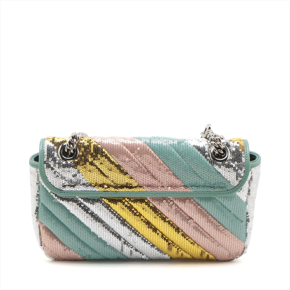 GUCCI GGマーモント スパンコール チェーンショルダーバッグ マルチカラー