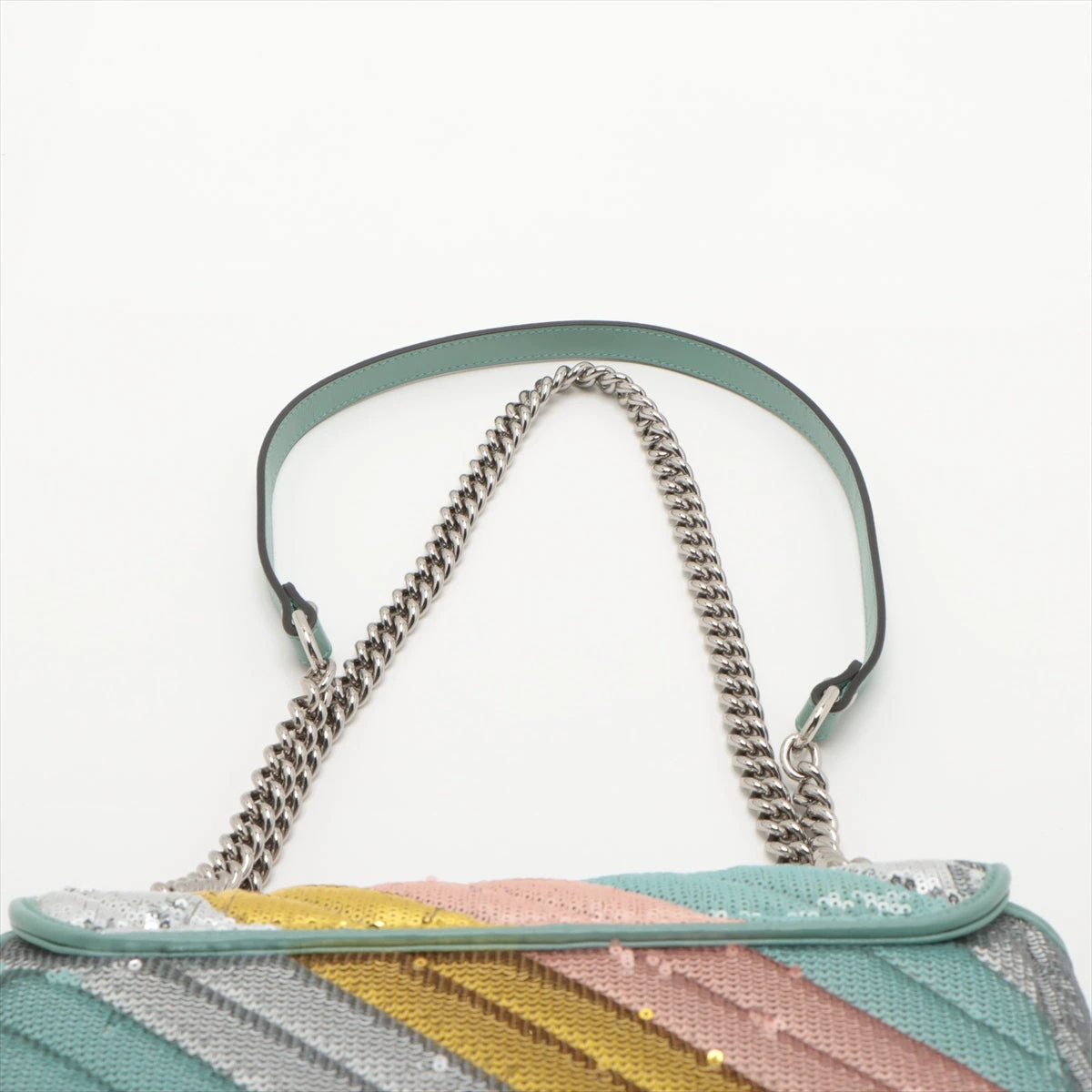 GUCCI GGマーモント スパンコール チェーンショルダーバッグ マルチカラー