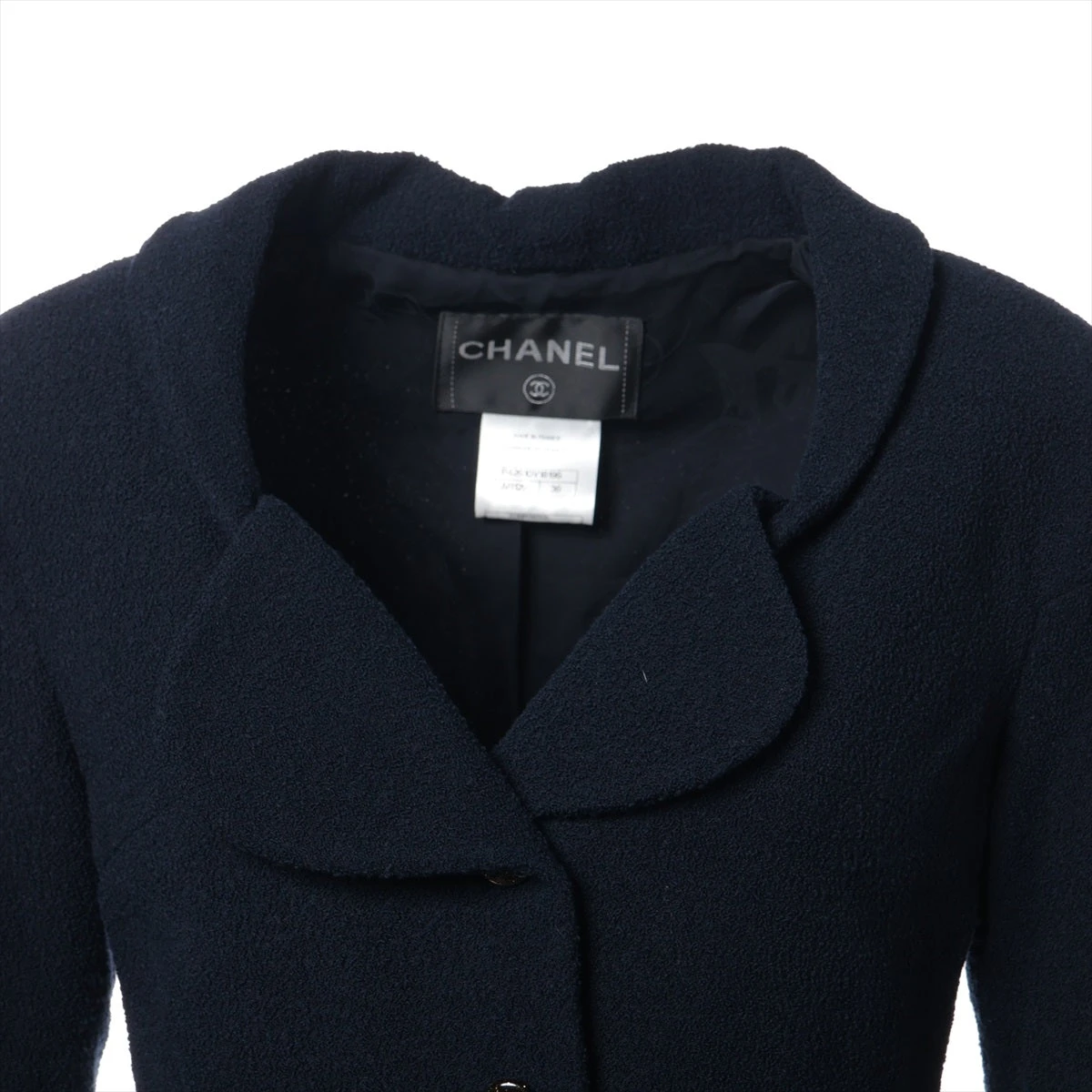 シャネル ココボタン 12C ウール×ナイロン ジャケット 36 レディース  