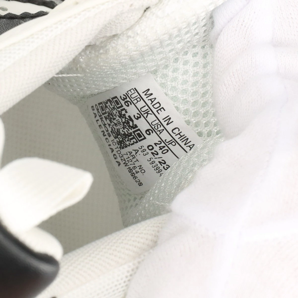 BALENCIAGA×ADIDAS スニーカー 36 バレンシアガ×アディダス トリプルS メッシュ×レザー スニーカー