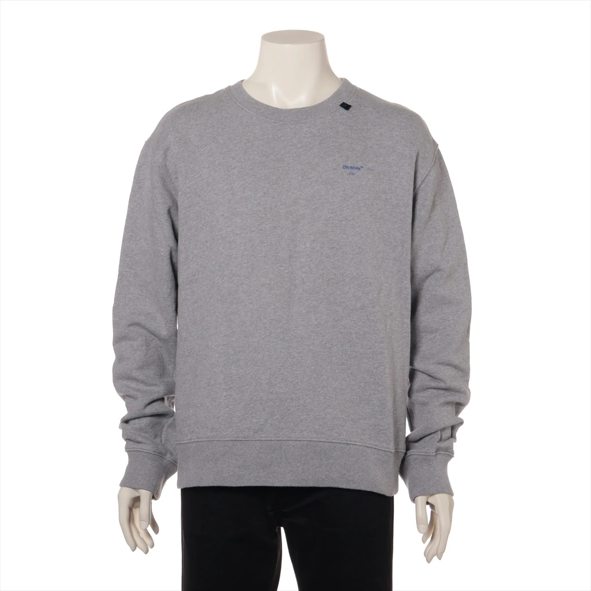 ★OY★BLACK CAT LONG SLEEVE-WHITE★正規品/韓国直送料込/人気 オフホワイト コットン スウェット L メンズ グレー