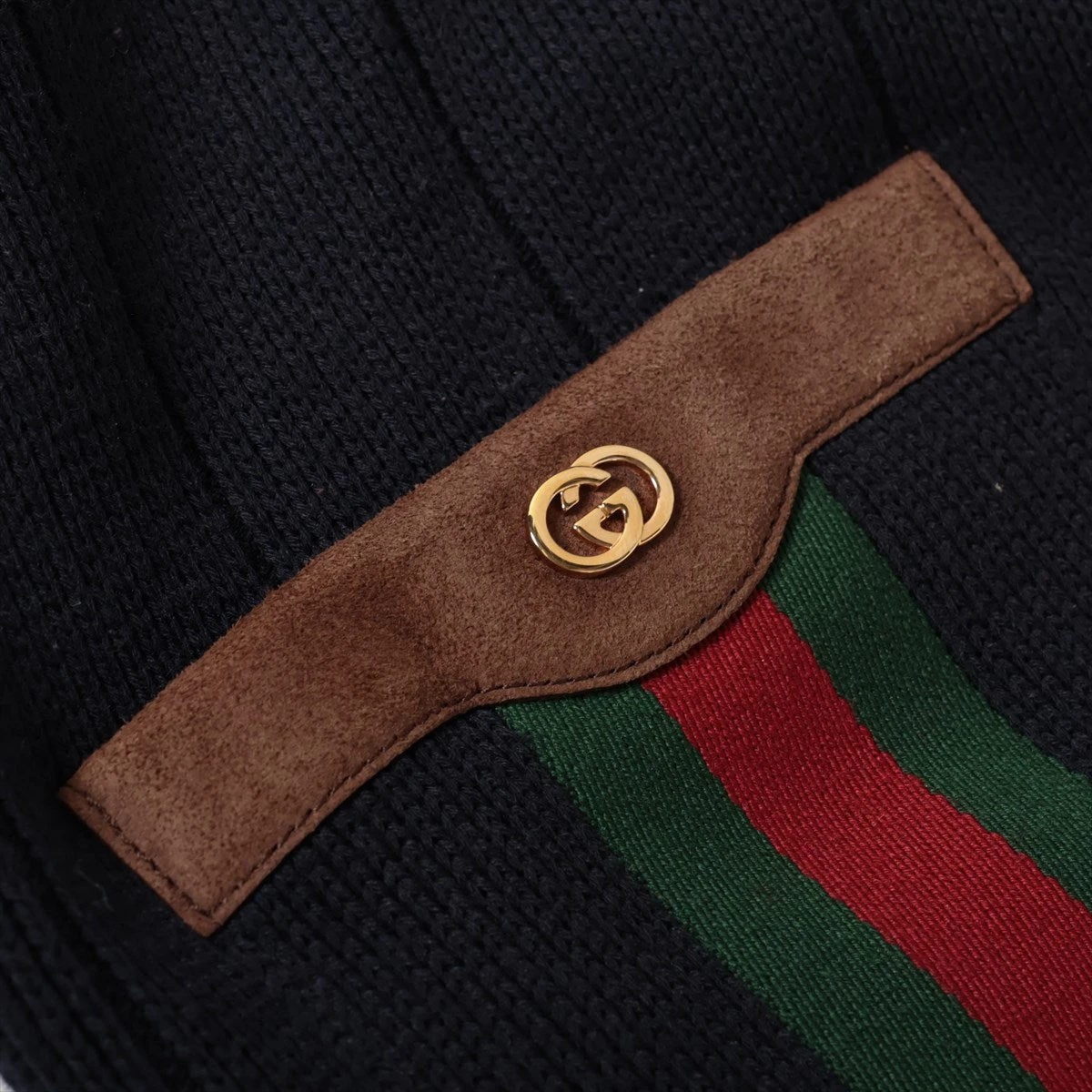 【美品】グッチ カーディガン XL ロゴパッチ GUCCI（グッチ）カーディガン 緑 サイズ:XL レディース