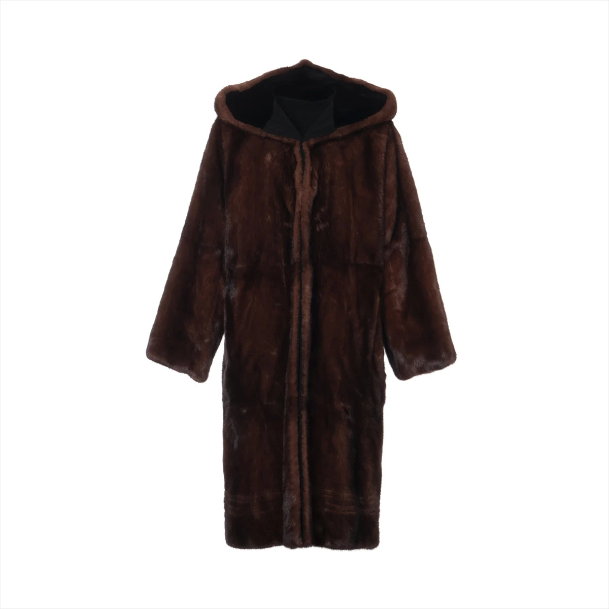 エルメス 21AW カシミヤ×ミンク ロングコート 34 レディース