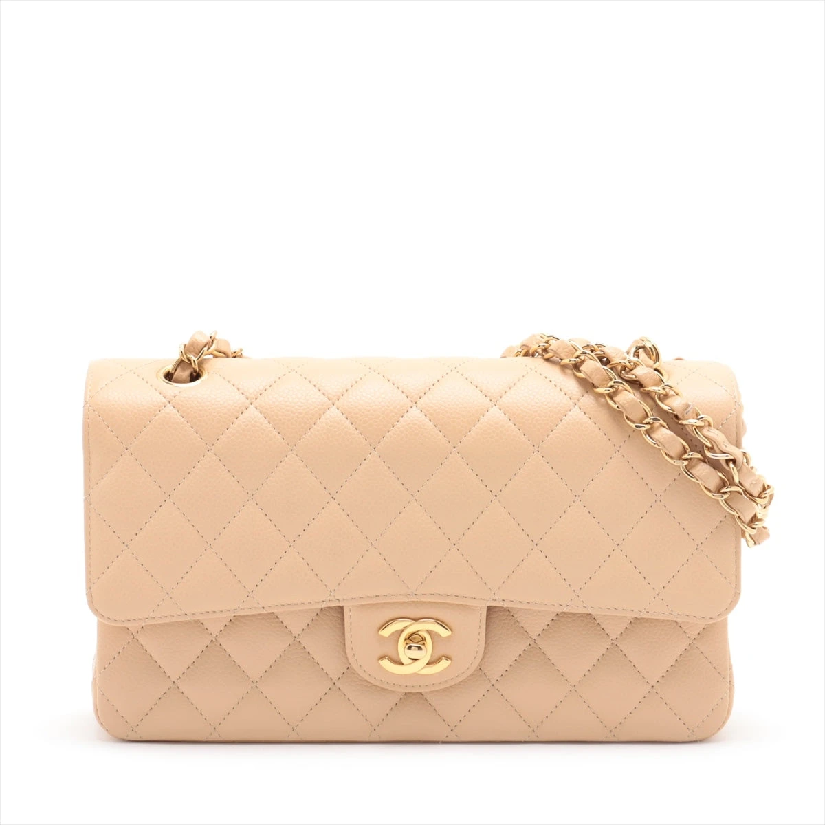 シャネル マトラッセ25 キャビアスキン ダブルフラップ ダブルチェーン