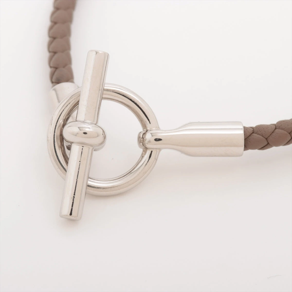 エルメス グレナン LF0224 ブレスレット GP×革 シルバー
