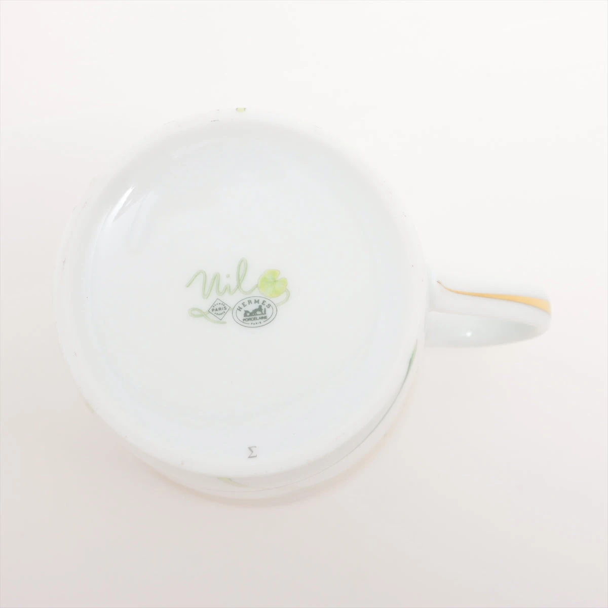 エルメス ナイルの庭 マグカップ 陶器 ホワイト×グリーン A3201002 