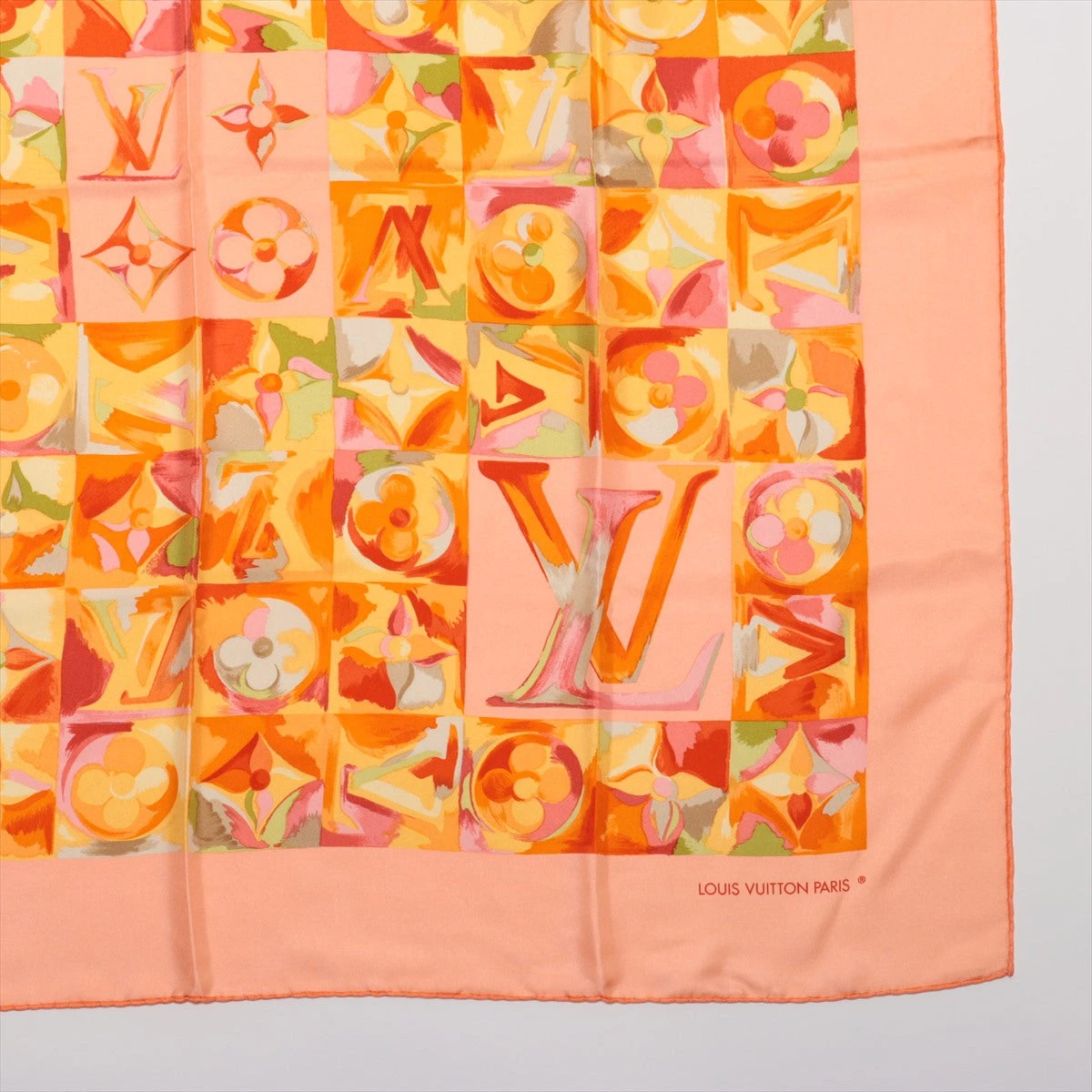 ヴィトン スカーフ シルク オレンジ モノグラム A3290693｜中古