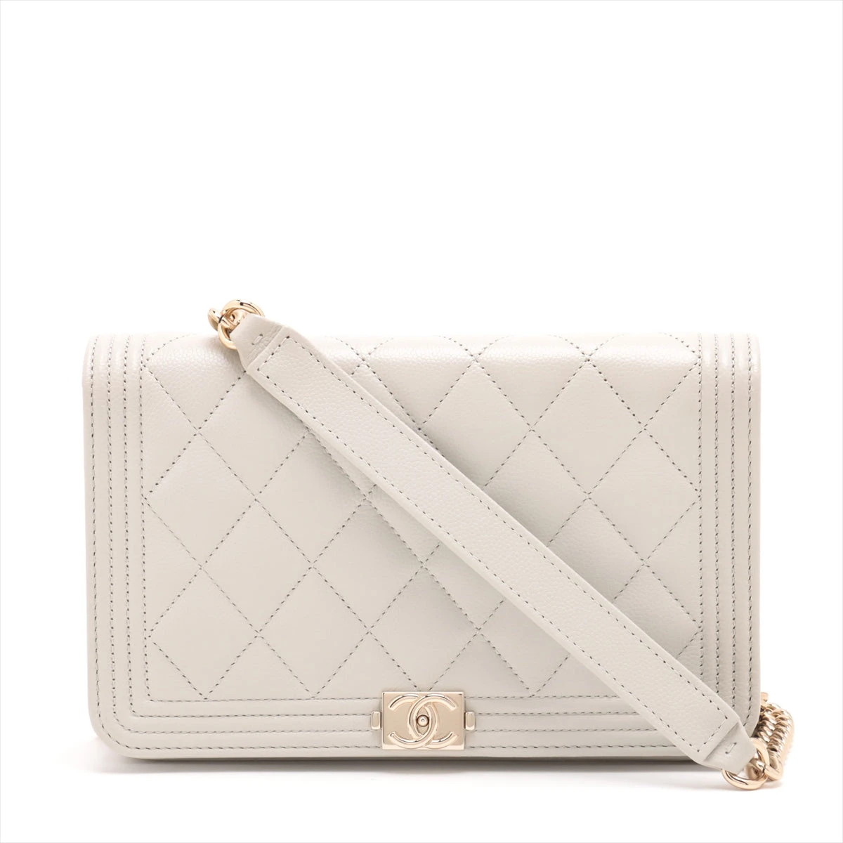 CHANEL キャビアスキン　チェーンウォレット箱付き CHANEL シャネル マトラッセチェーンウォレット ブラック