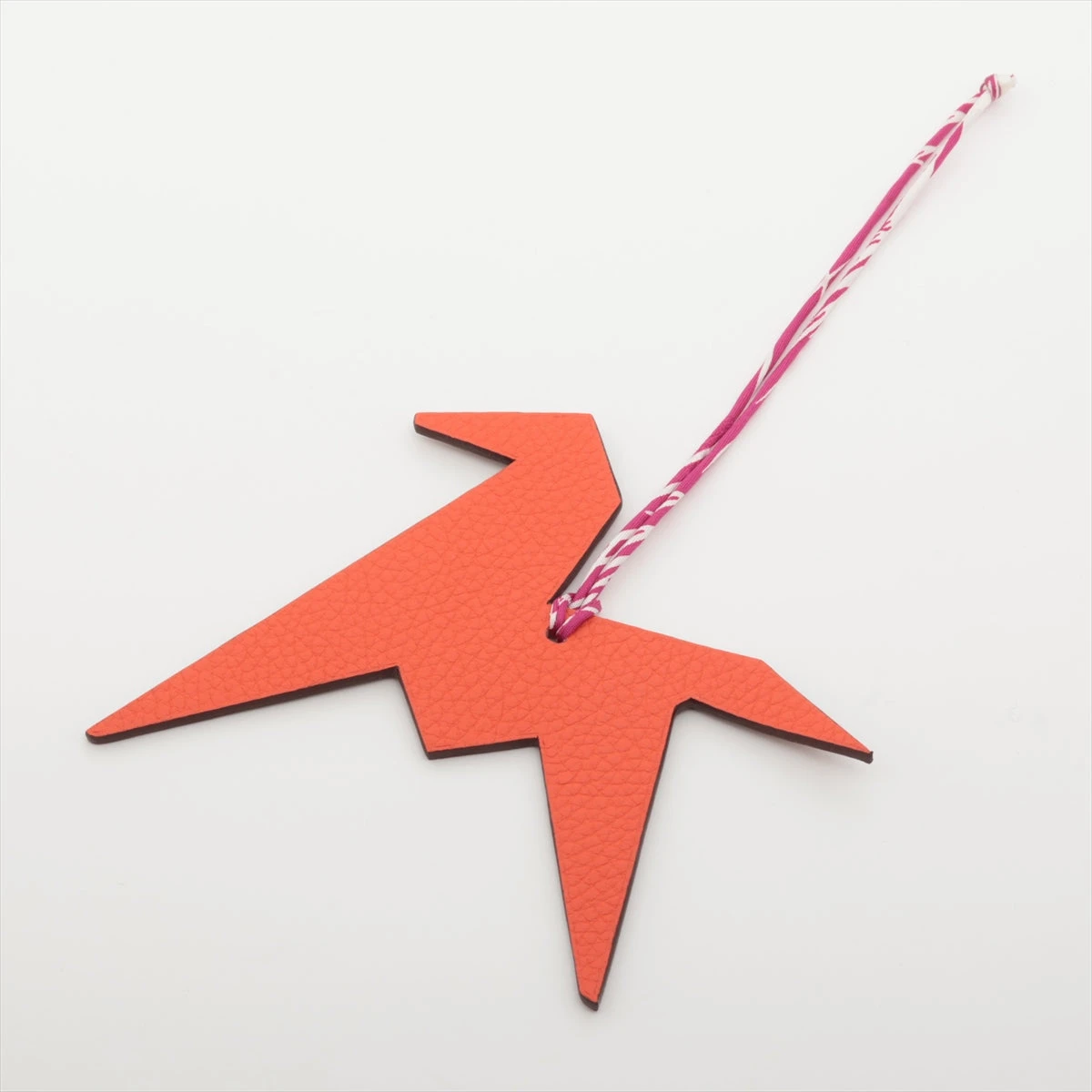 女の子向けプレゼント集結 エルメス オレンジ×ブラウン レザー チャーム プティアッシュ 小物