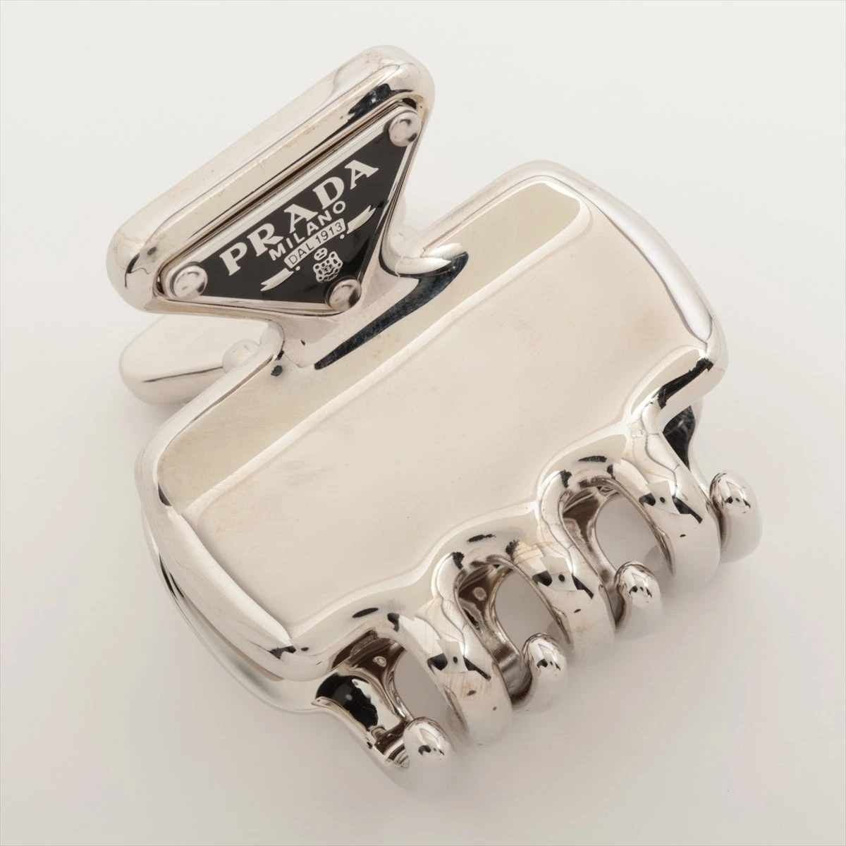 プラダ 1IF087 トライアングルロゴ ヘアクリップ GP シルバー A3292740  