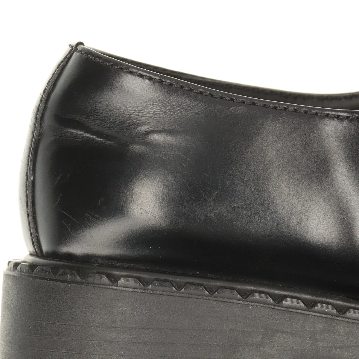 プラダ　ローファー　レディース 37.5 PRADA ローファー 37.5 プラダ チョコレート レザー ローファー