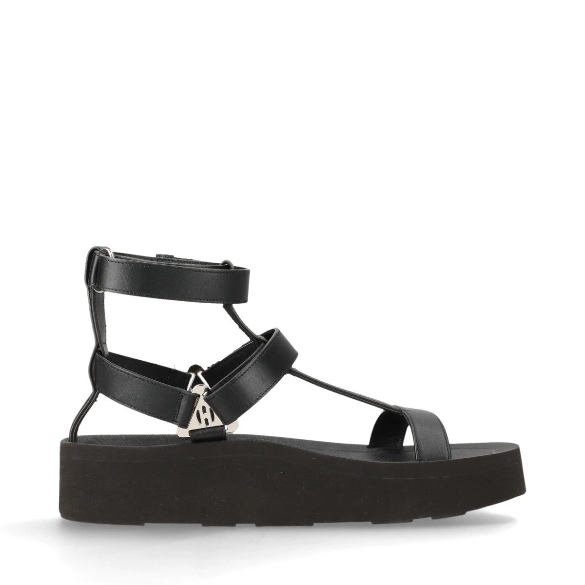 エルメス エニド レザー サンダル 39 レディース ブラック