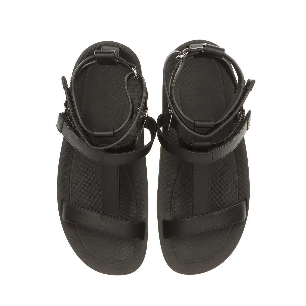 エルメスブラックストラップサンダル エルメス エニド レザー サンダル 39 レディース ブラック