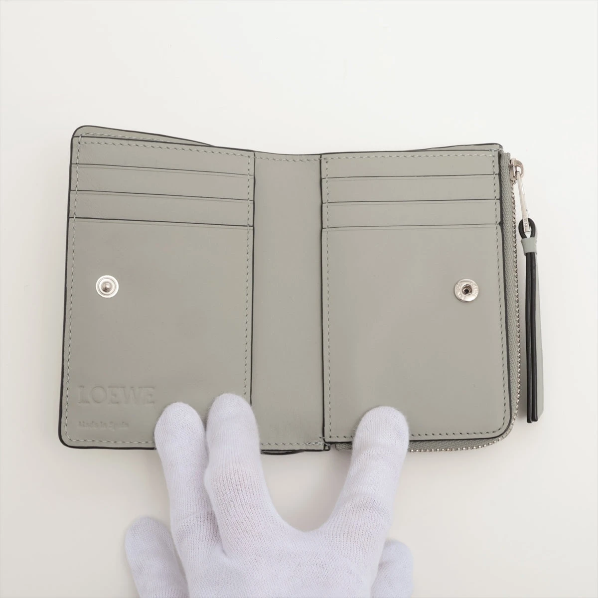 ✨極美品✨ ロエベ LOEWE パズル スリム コンパクトウォレット グレー LOEWE - LOEWE ロエベ パズル スリム コンパクトウォレット 二
