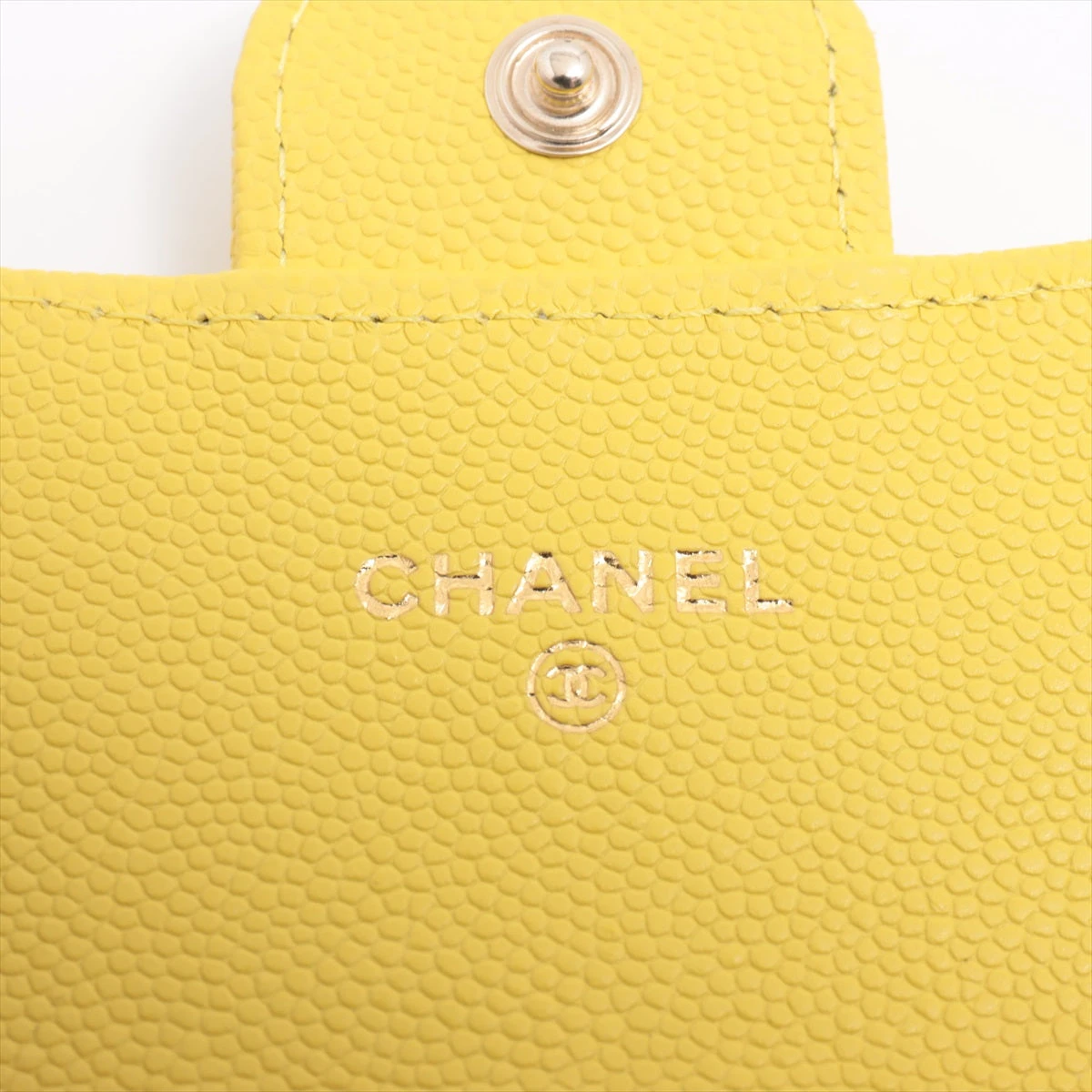◆CHANEL◆CHANEL カードケース イエロー シャネル マトラッセ キャビアスキン カードケース イエロー