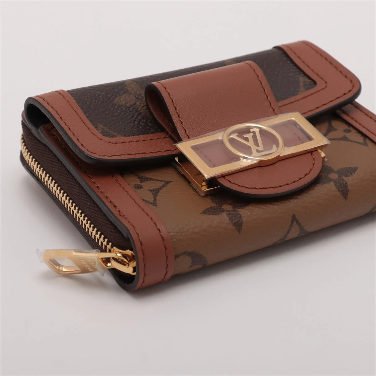 美品★ルイヴィトン　モノグラムリバース　ポルトフォイユ・ドーフィーヌコンパクト Amazon | [ルイヴィトン] 三つ折り 財布 モノグラム・リバース