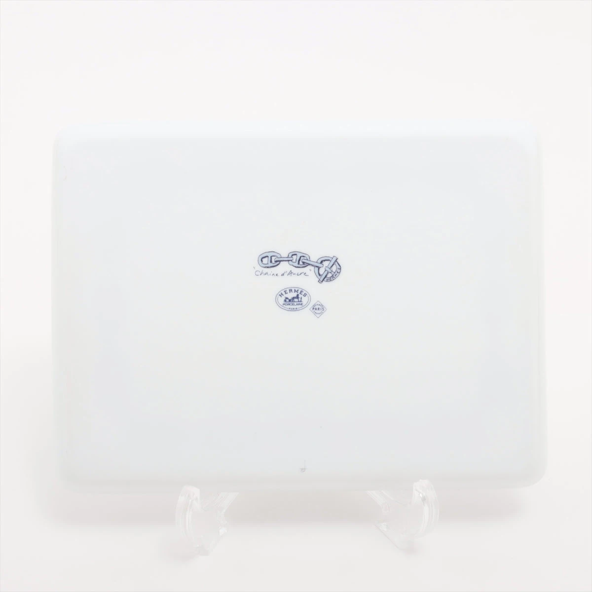 エルメス シェーヌダンクル トレー 陶器 ブルー 底印音符 A3285026