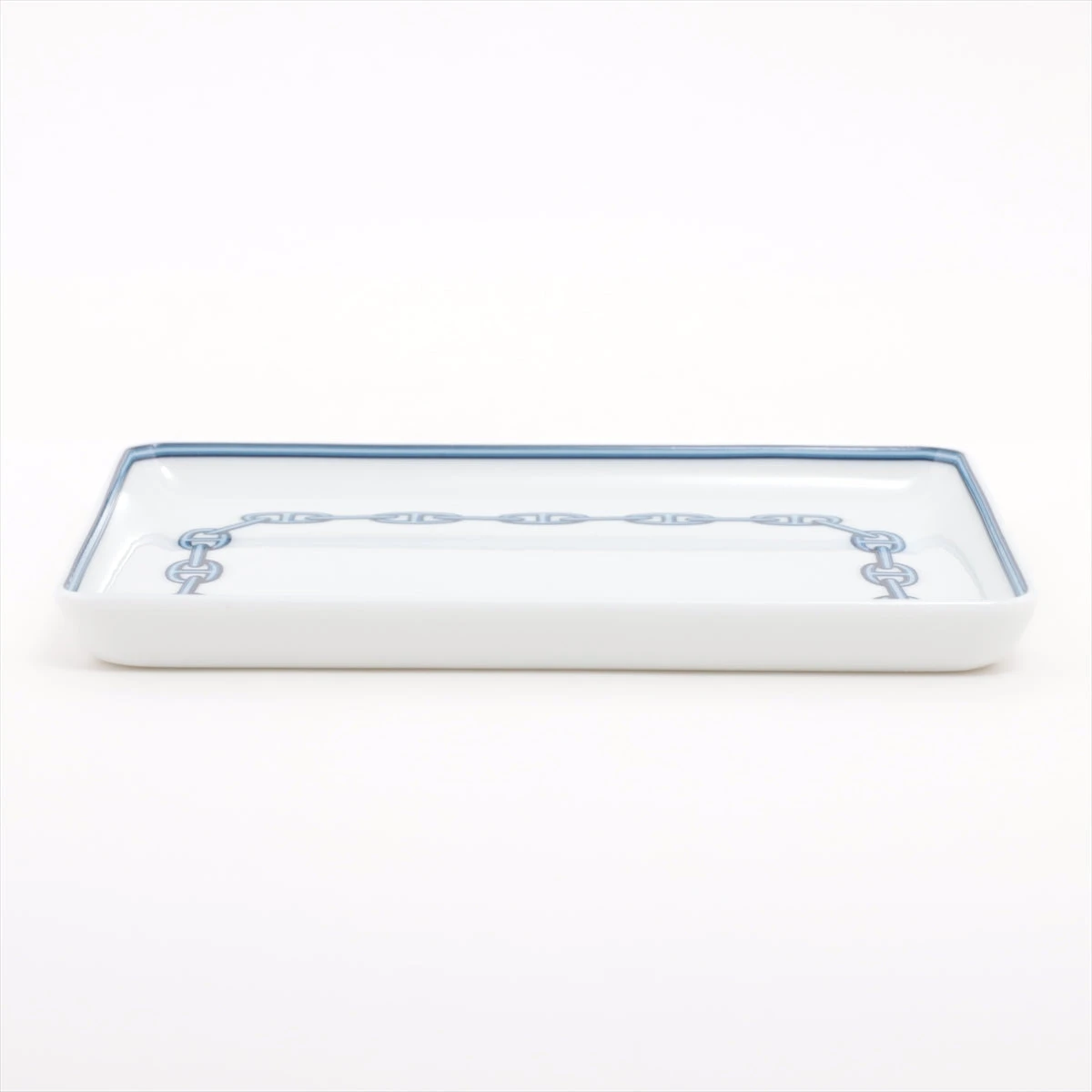 エルメス シェーヌダンクル トレー 陶器 ブルー 底印音符 A3285026