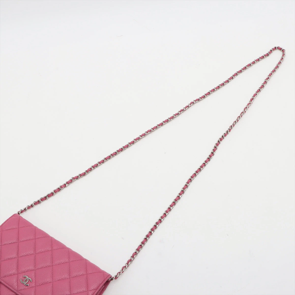 シャネル　チェーンウォレット　キャビアスキン　ココマーク　ピンク　22番台 CHANEL シャネル チェーンウォレット レディース ココマーク