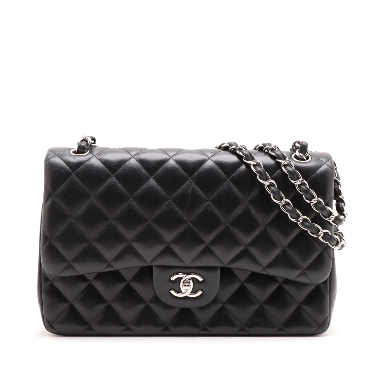 シャネル デカマトラッセ30 ラージ ラムスキン ダブルフラップ ダブル  