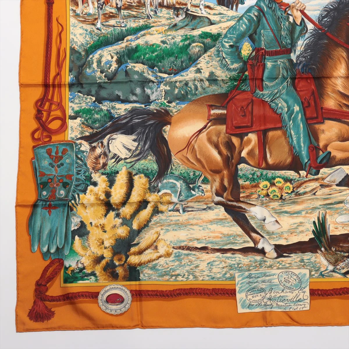 エルメス カレ90 The Pony Express 郵便社 スカーフ シルク