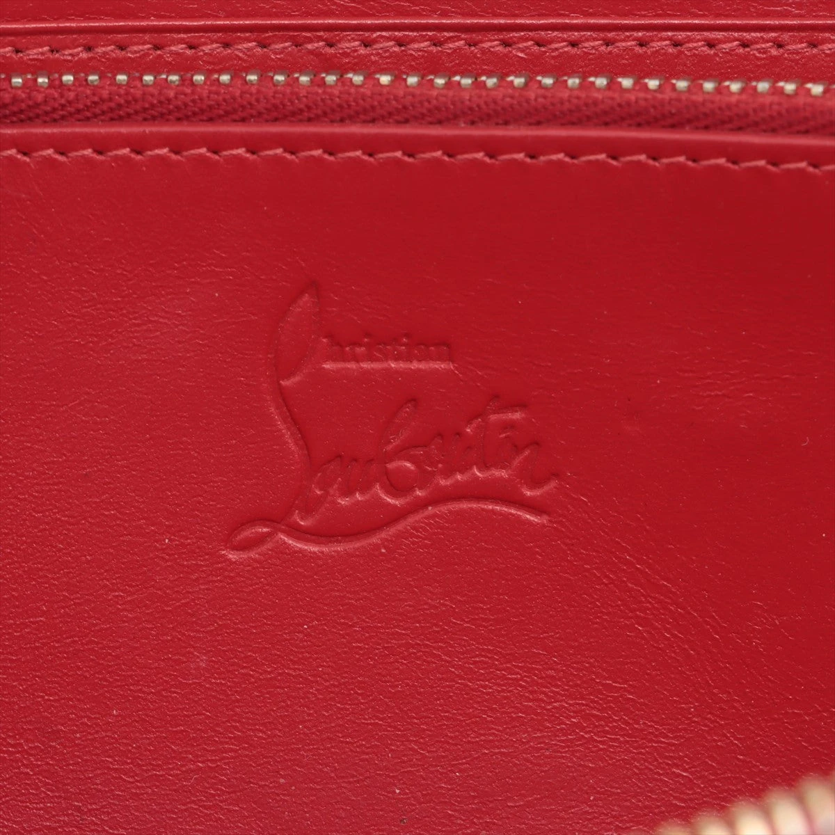 ✨️美品✨️ クリスチャンルブタン スタッズ ラウンドジップ 長財布 レザー ピンク Christian Louboutin クリスチャンルブタン 財布 ラウンド長財布