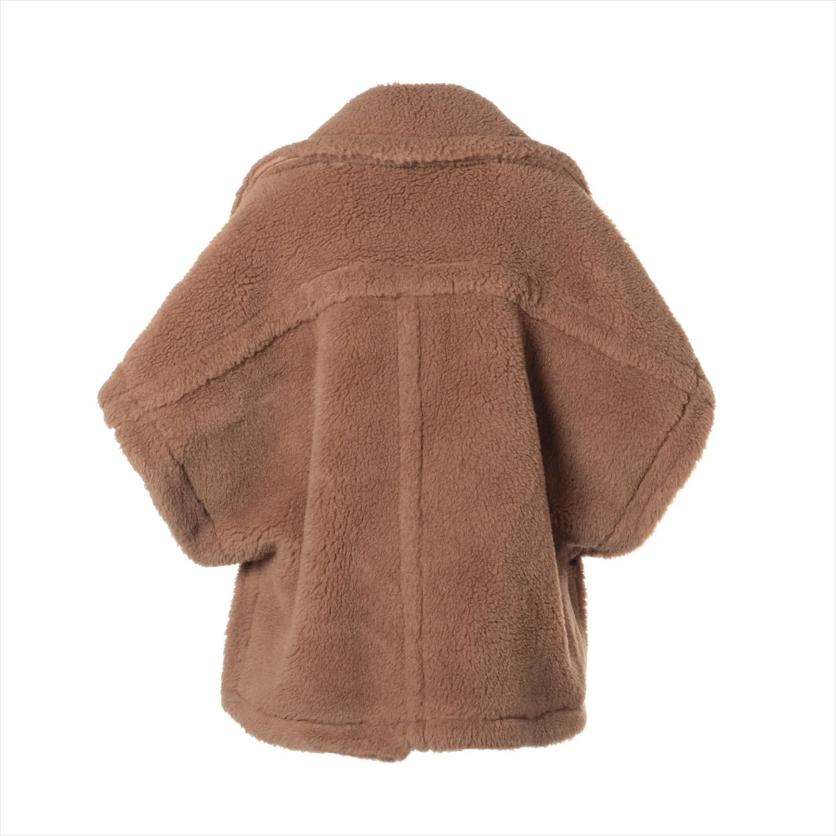 中古　ウール★テディベアコート ポンチョ ケープ teddy bear キャメル テディベア ポンチョコート ケープ ショートコート キャメル グレー 白