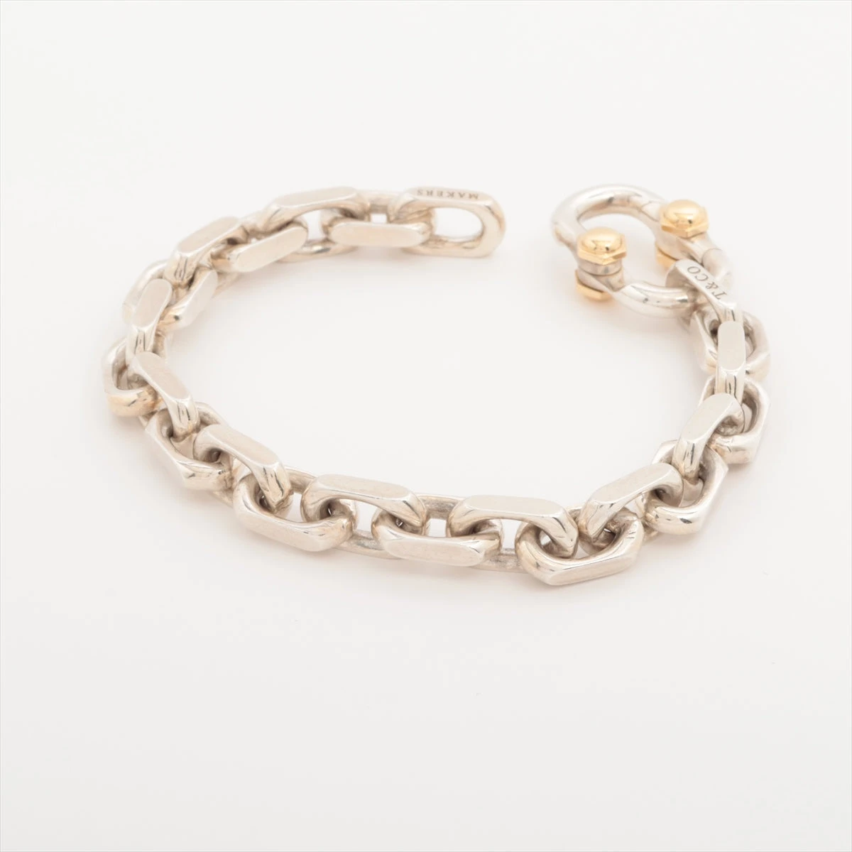 Tiffany ＆ Coメイカーズワイドチェーンブレスレット シルバー×ゴールド ティファニー(TIFFANY＆CO)ティファニー メイカーズ ワイド
