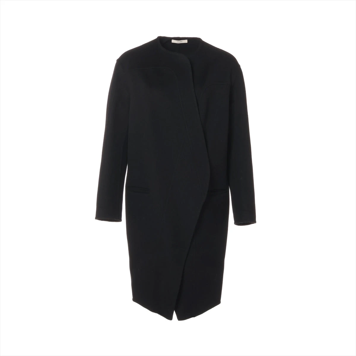 【美品】CELINE セリーヌ　ウールコート　34 CELINE - セリーヌ ジャケット サイズ34 S ネイビーの通販 by