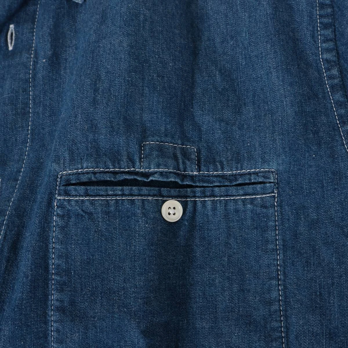 エルメス 19SS コットン デニムシャツ 39 メンズ ブルー 91-5620 胸