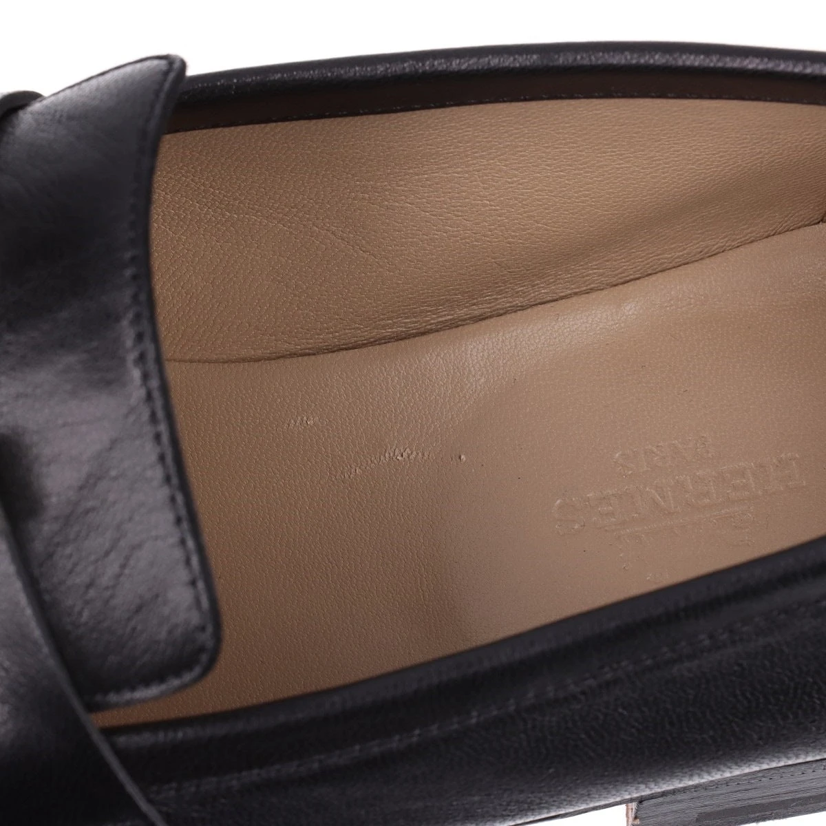 エルメス パリ レザー ローファー 40 メンズ ブラック コン