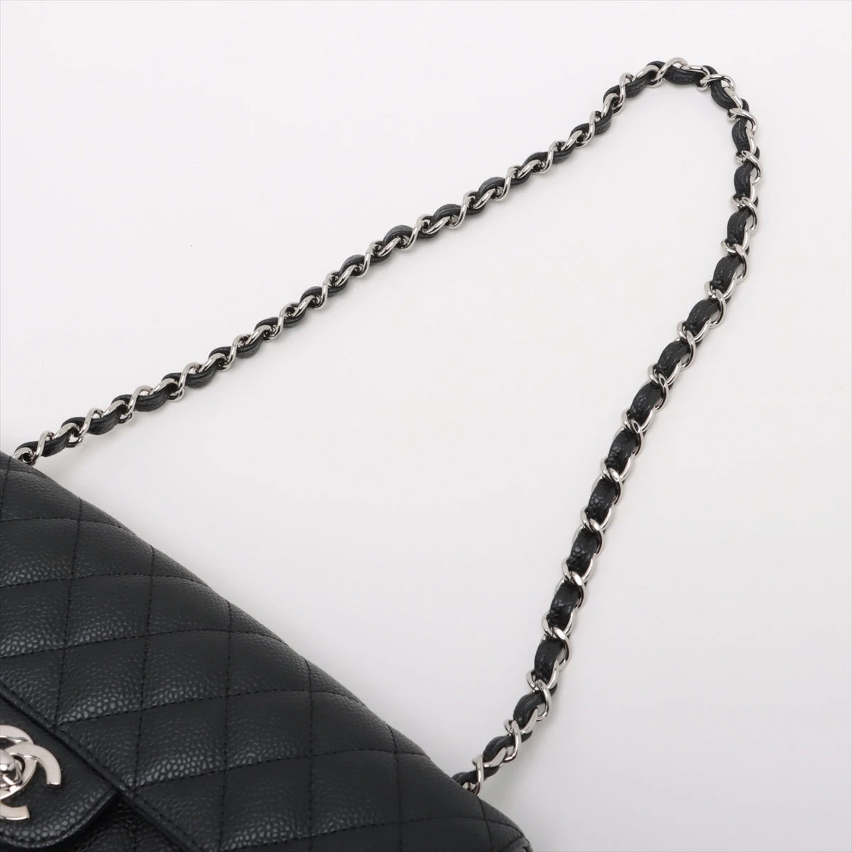 CHANEL マトラッセ　キャビアスキン　シルバー　シングルフラップ シャネル マトラッセ キャビアスキン シングルフラップ シングル