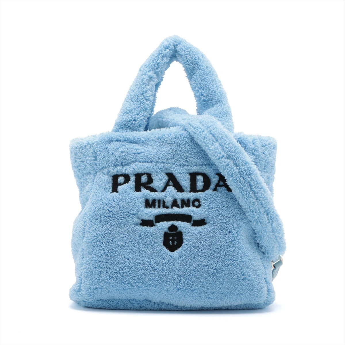 PRADA　プラダ　テリー ミニバッグ　ハンドバッグ　ショルダーバッグ　ブルー PRADAプラダテリー ミニバッグハンドバッグショルダーバッグブルー