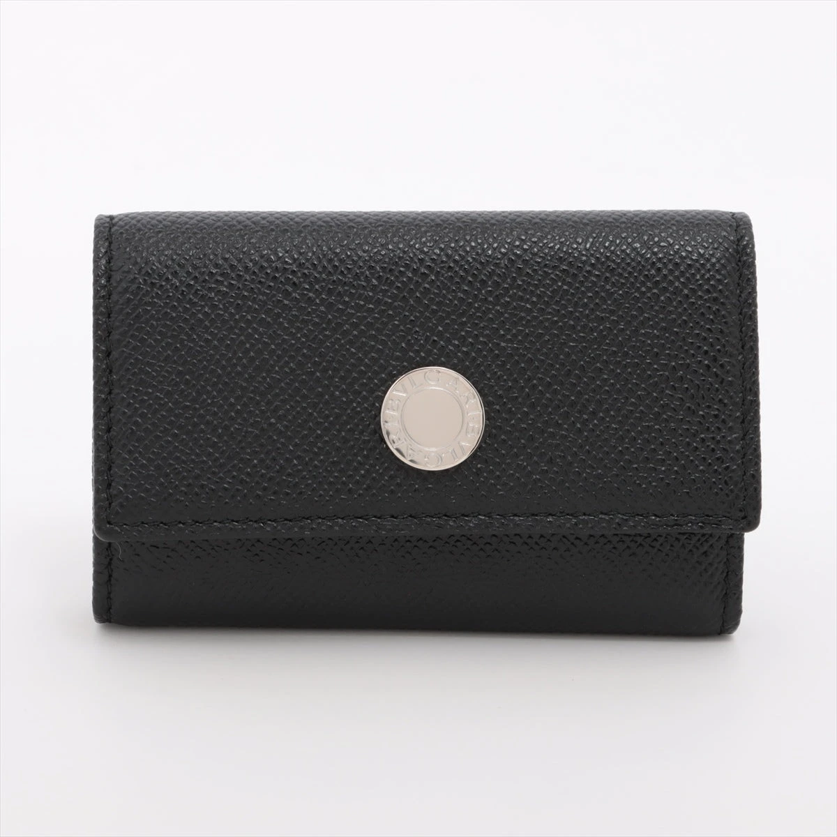 BVLGARI ブラック レザー キーケース（ブルガリ キーリング