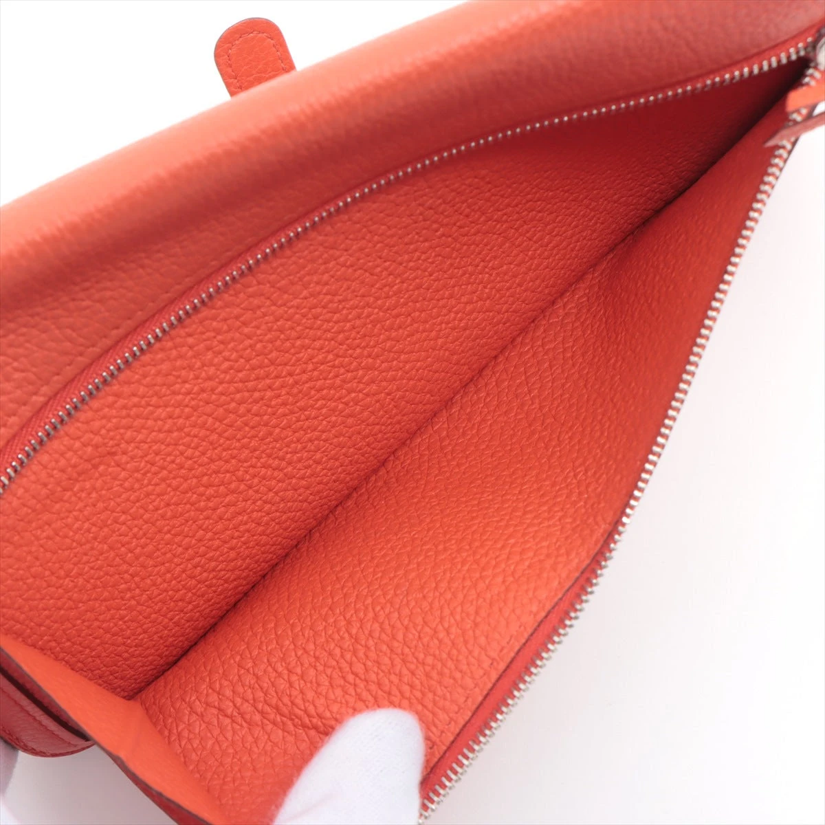 エルメス 長財布 ドゴンロング トゴ オレンジ シルバー金具 1546 エルメス ドゴン ロング トゴ ロングウォレット オレンジ