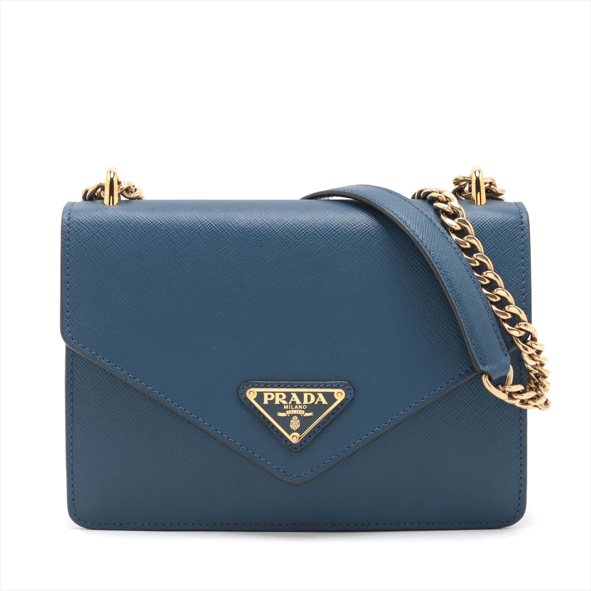 PRADA プラダ レザー チェーン ショルダーバッグ ギャランティー付き PRADA - プラダ ギャザー 斜め掛け チェーンショルダーバッグ