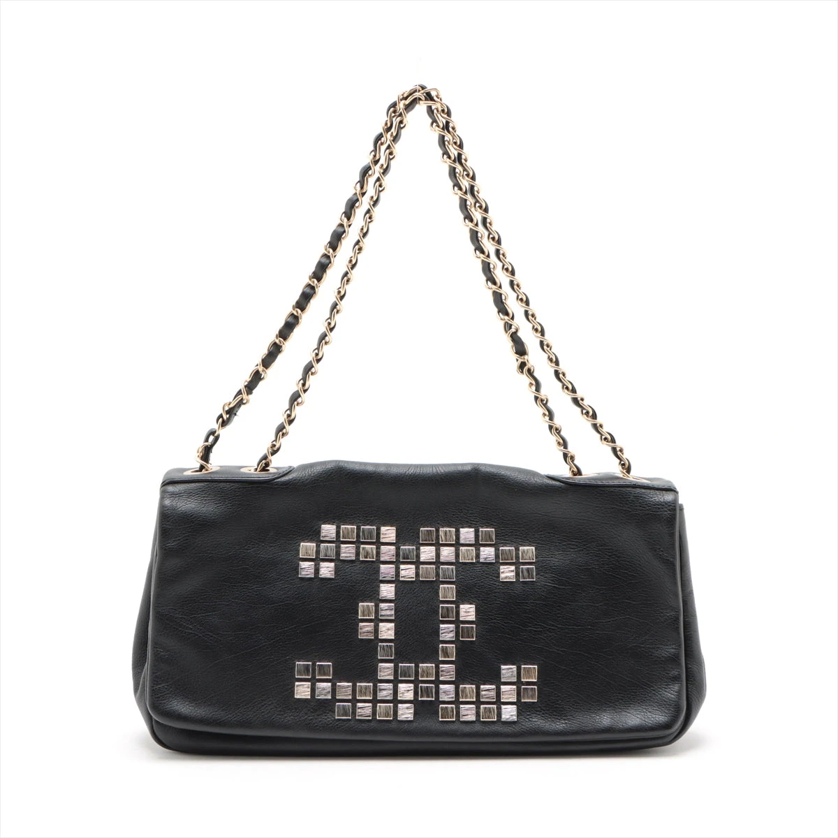 シャネル ココマーク レザー チェーンショルダーバッグ ブラック  