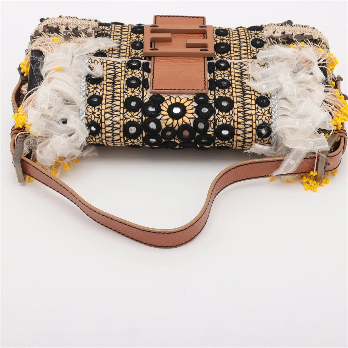 フェンディ マンマバケット コットン×ビーズ ワンショルダーバッグ  