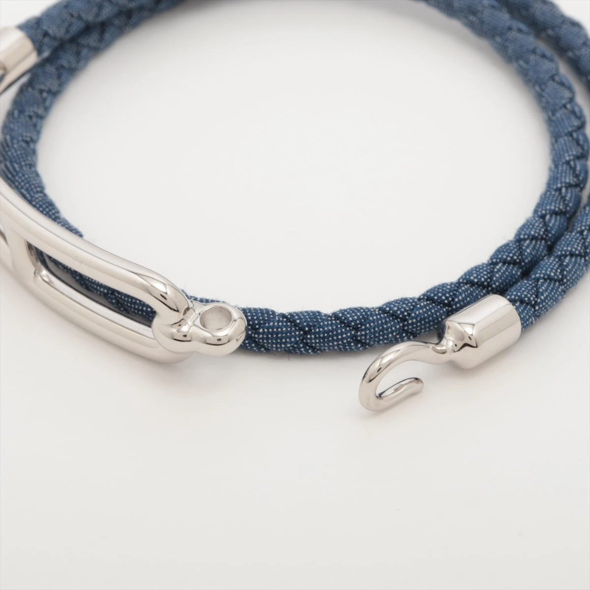 エルメス ルリ ドゥブルトゥール ブレスレット GP×革 シルバー