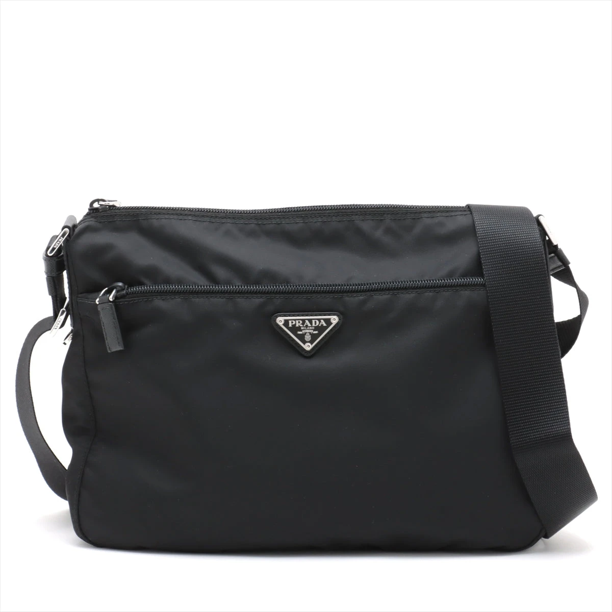 【極美品・現行類似】プラダ メッセンジャーバッグ テスートナイロン レザー 黒 プラダ テスート ナイロン ショルダーバッグ ブラック 1BC948