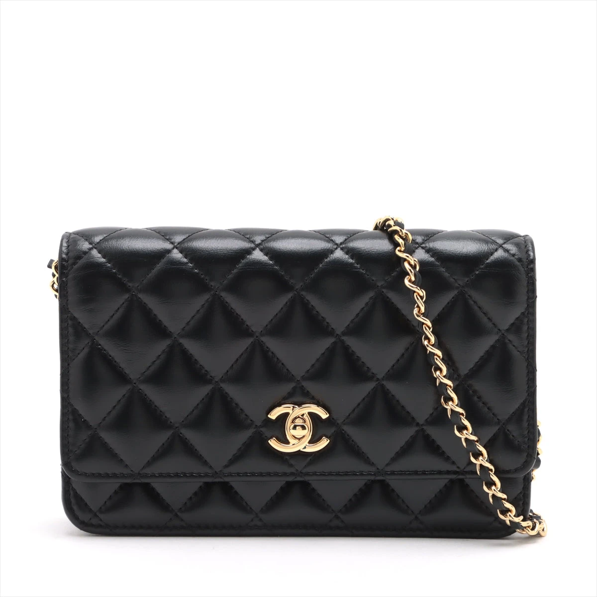 CHANEL シャネル ラムスキン マトラッセ チェーン　ウォレット ブラック 楽天市場】CHANEL シャネル マトラッセ チェーンウォレット ラムスキン