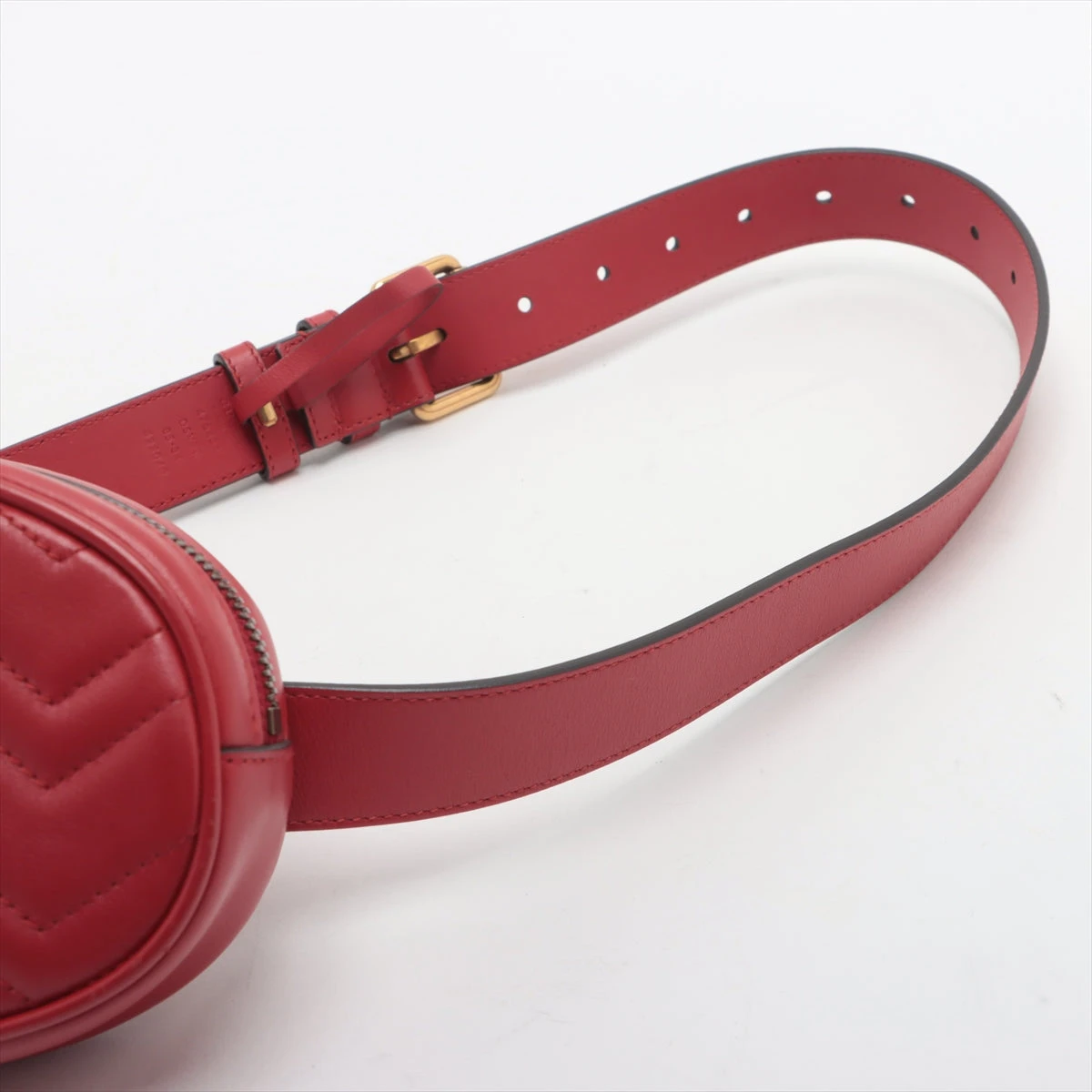 GUCCI ウエストポーチ マーモント ベロア レザー レッド グッチ GGマーモント レザー ウエストポーチ レッド 476434