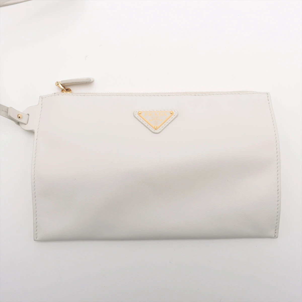 （新品）PRADA レザートートバッグ 1BG503 プラダ プラダ レザー トートバッグ ホワイト 1BG503 AP097144｜中古