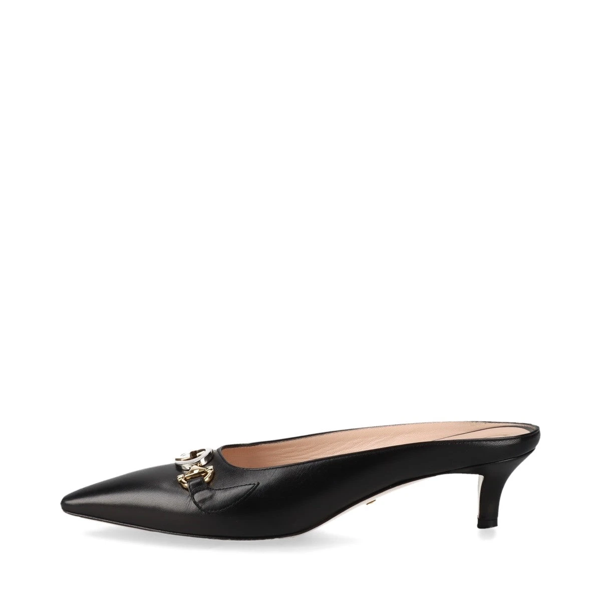 GUCCI ブラック レザー ミュールEU37 JP23.5