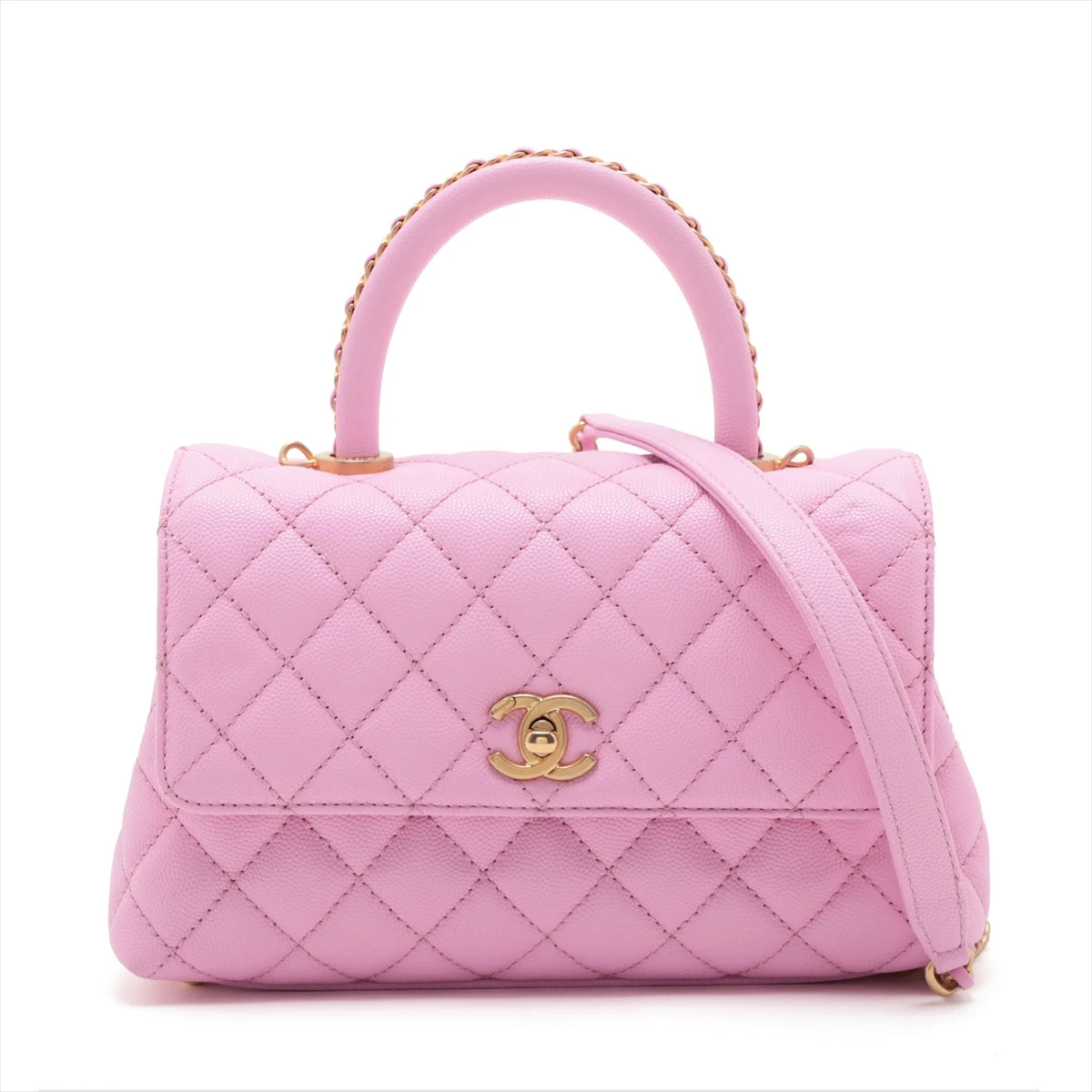 VINTAGE シャネル ココハンドル 24cm ピンク CHANEL シャネル ショルダーバッグ ハンドバッグ ココハンドル