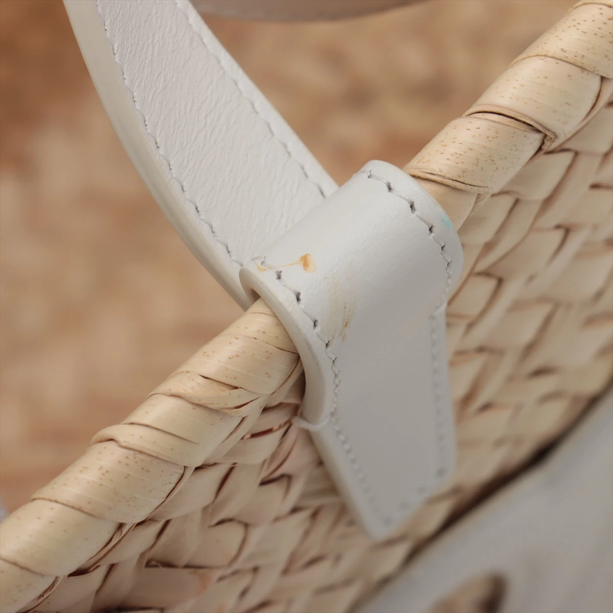 セリーヌ トリオンフ パニエ ラフィア×レザー カゴバッグ ベージュ ホワイト セリーヌ トリオンフ パニエ カゴバッグ ラフィア×レザー ベージュ